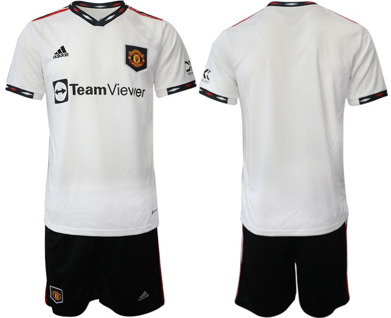 Men 2022-2023 Club Manchester United away white blank Soccer Jersey